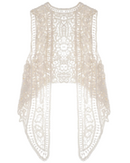Chaleco de Crochet Ember para Mujer – Cárdigan sin Mangas Bohemio con Encaje Calado Irregular