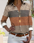 Camicia Monroe da donna – Camicia floreale con bottoni maniche lunghe elegante casual