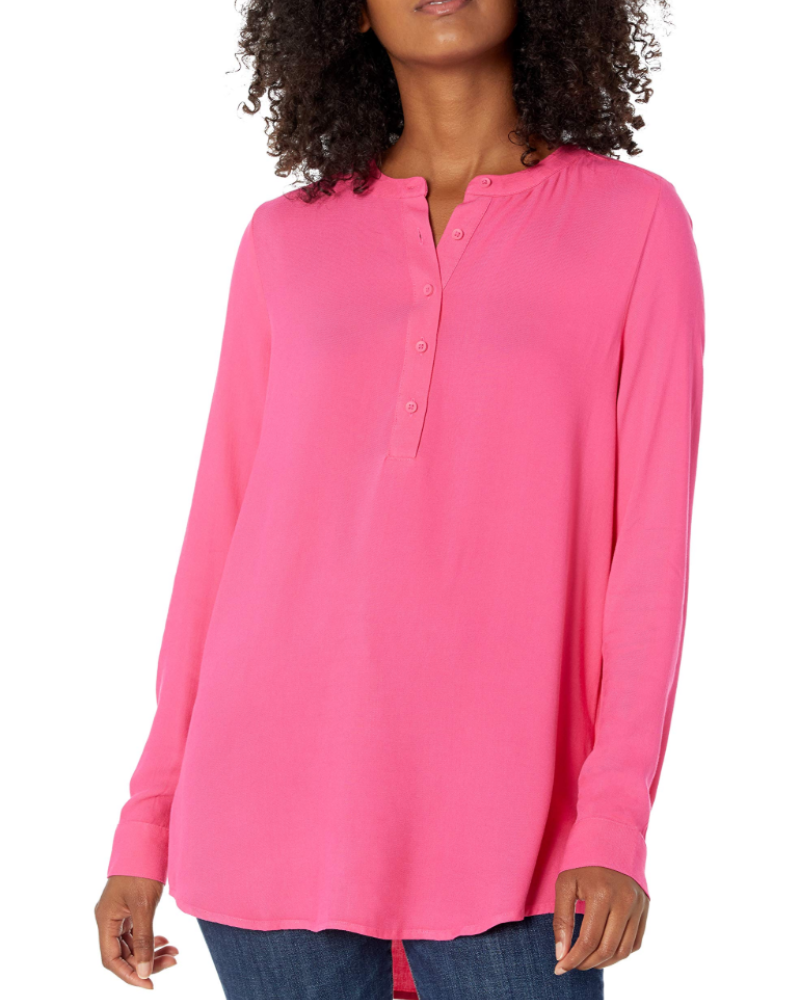 Daphne Chemise Femme – Blouse Fluide en Viscose Manches Longues Boutonnée Coupe Décontractée