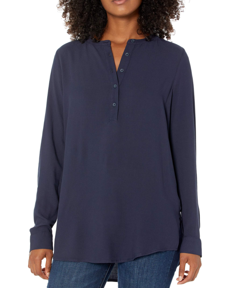 Daphne Chemise Femme – Blouse Fluide en Viscose Manches Longues Boutonnée Coupe Décontractée
