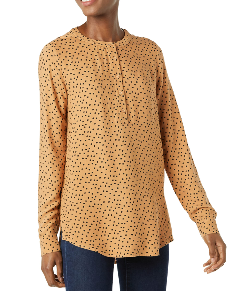 Daphne Chemise Femme – Blouse Fluide en Viscose Manches Longues Boutonnée Coupe Décontractée