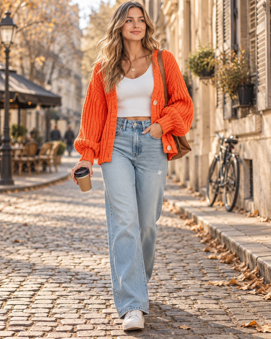 Brianne Cardigan Femme – Maille Épaisse, Col V, Coupe Oversize Courte et Boutons