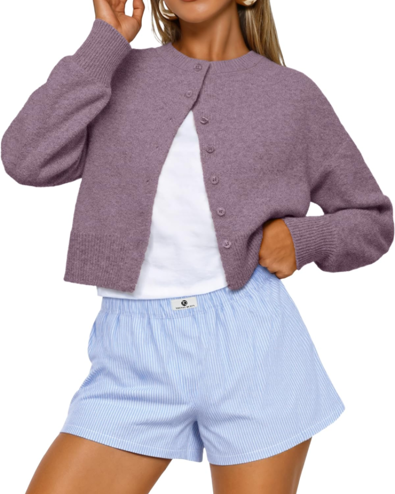 Lillian Cardigan Femme – Gilet Ouvert en Maille Douce à Manches Longues