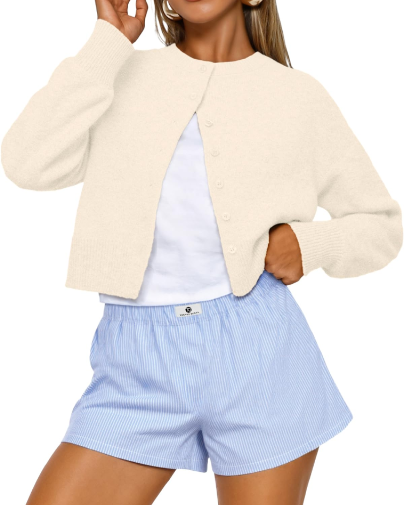 Lillian Cardigan Femme – Gilet Ouvert en Maille Douce à Manches Longues