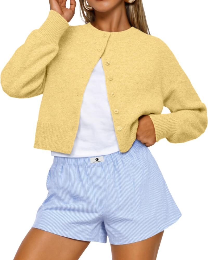 Lillian Cardigan Femme – Gilet Ouvert en Maille Douce à Manches Longues