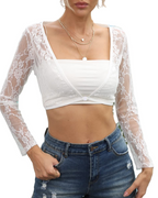 Wren Gilet Dentelle Femme – Cardigan Sans Manches Col V Profond Boutonné Floral Élégant