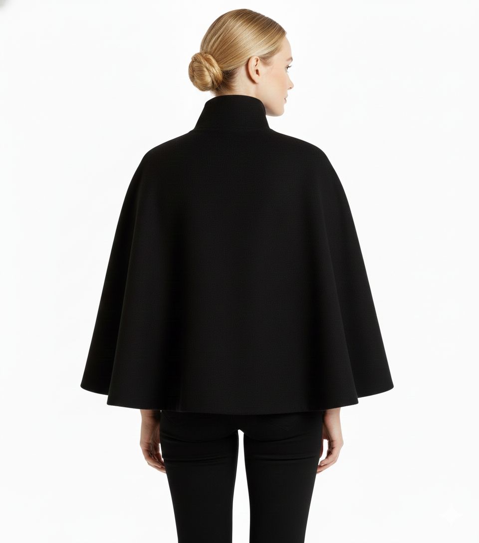Adeline Manteau Femme en Laine – Manteau Long avec Col Montant, Ceinture Amovible et Coupe Élégante