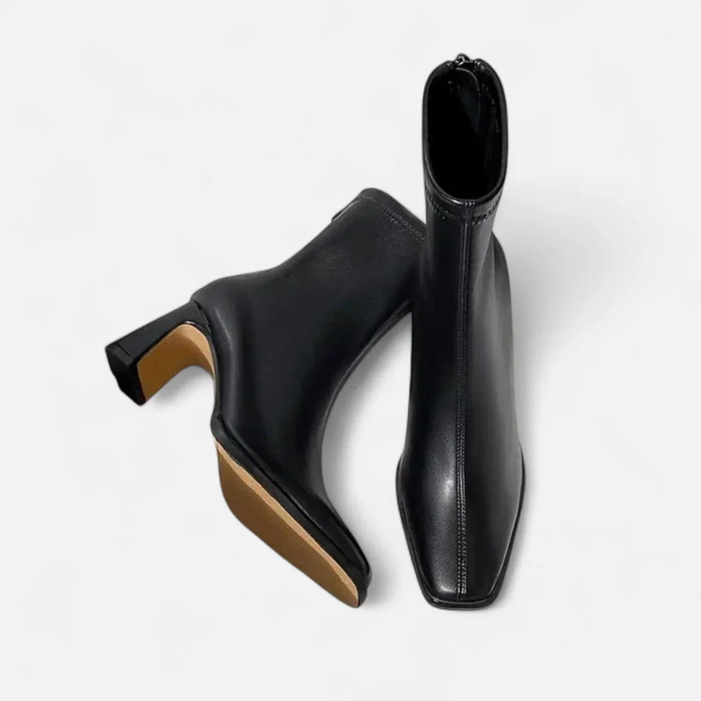 Grace Bottines Femme – Bottines à Talon Bloc avec Bout Carré et Doublure Confortable