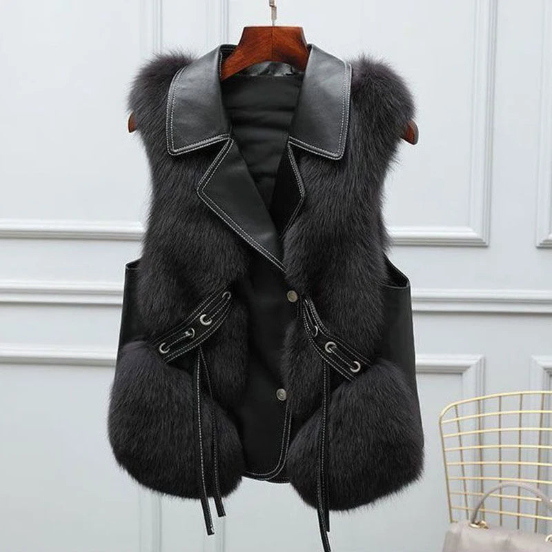 Kelsey Gilet Femme en Fausse Fourrure – Gilet Élégant avec Coupe Ajustable & Doublure Douce