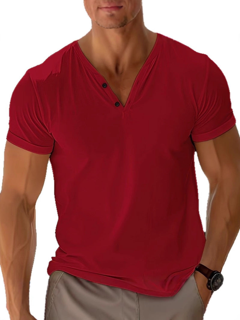 Elliot T-Shirt Homme en Coton – T-Shirt Uni Léger à Manches Courtes pour l'Été