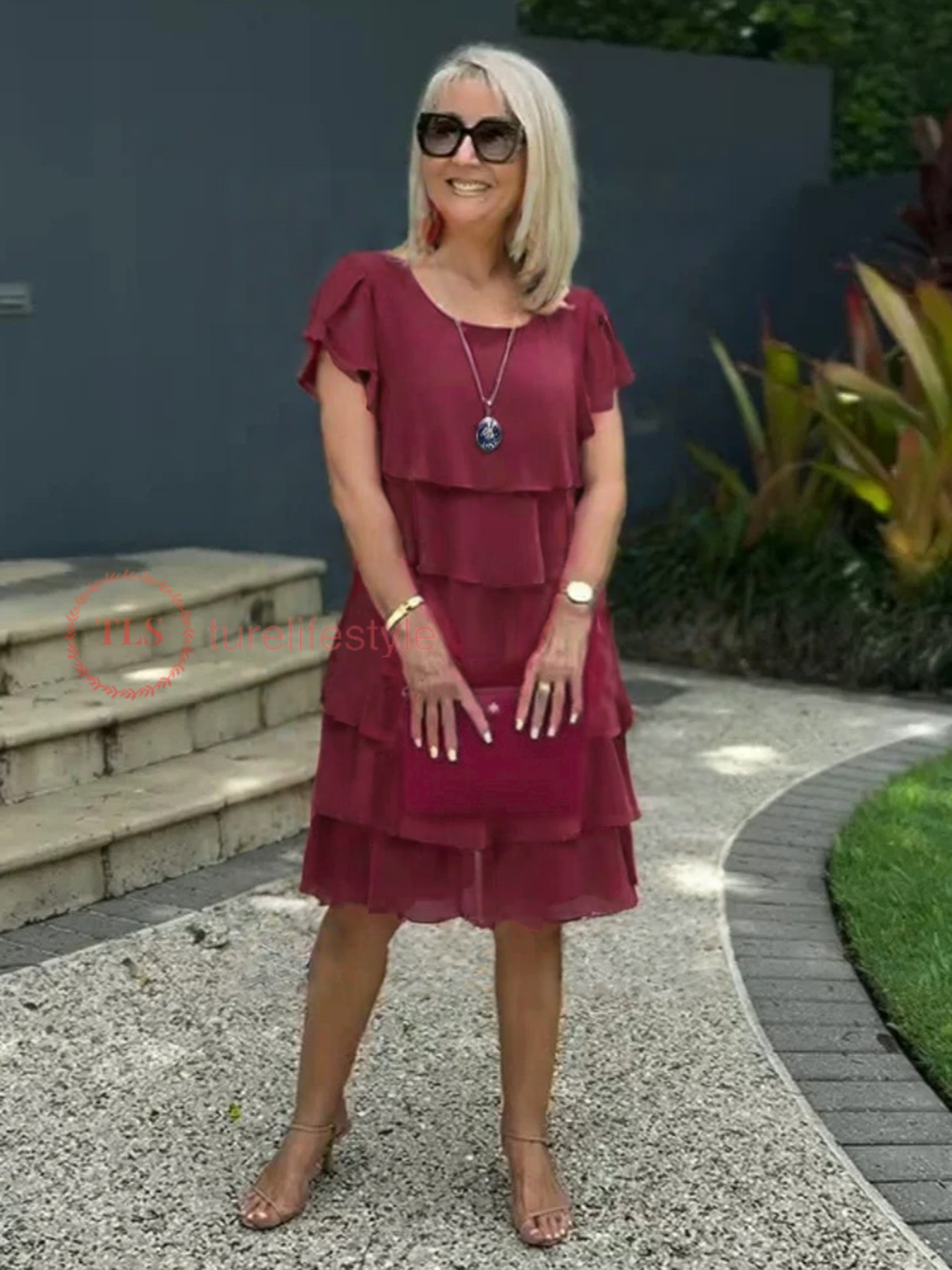 Whitney Robe Midi Femme – Robe en Chiffon Fluide avec Ourlet Asymétrique & Élégance Aérienne