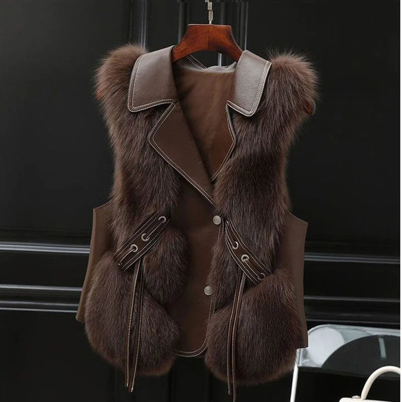 Kelsey Gilet Femme en Fausse Fourrure – Gilet Élégant avec Coupe Ajustable & Doublure Douce