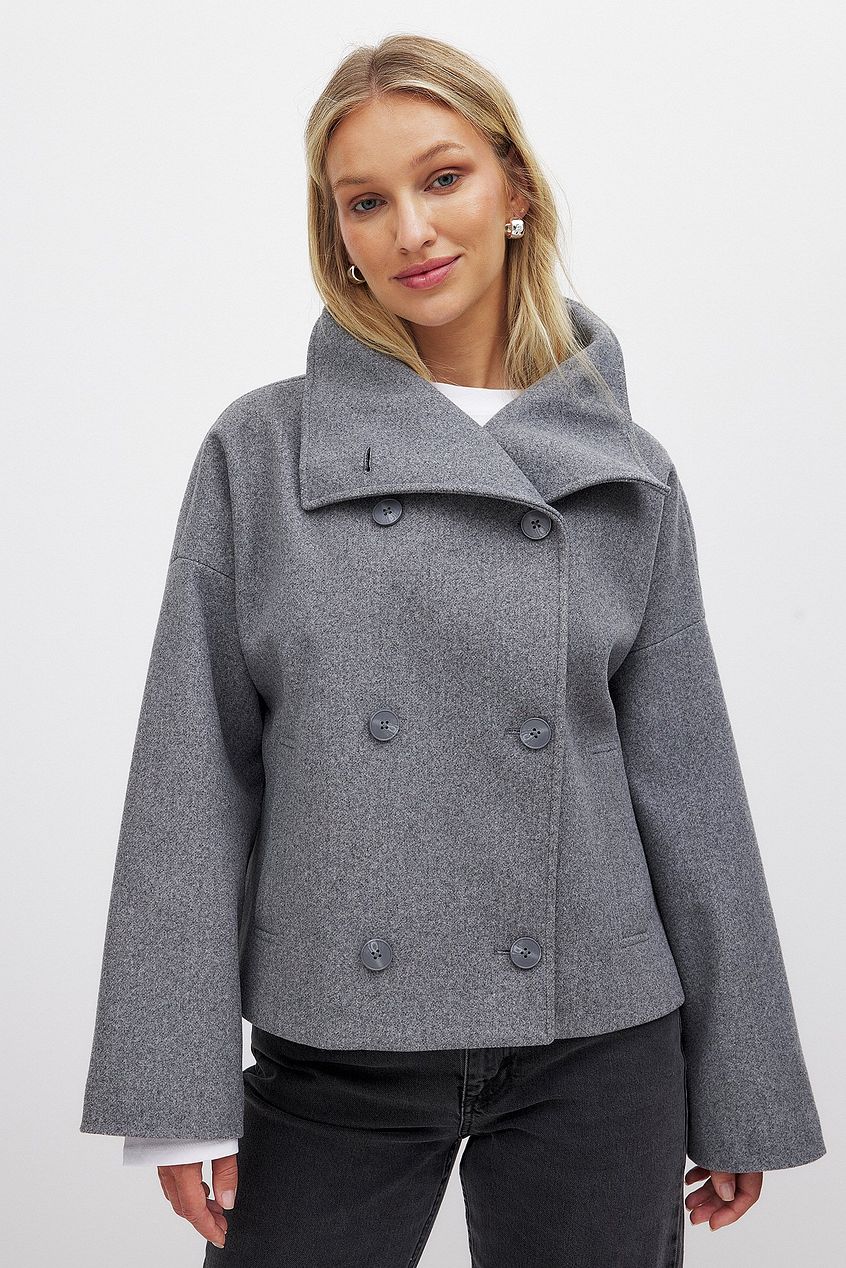 Isolde Manteau Court Femme – Veste Élégante à Double Boutonnage avec Coupe Structurée et Chaleur Confortable