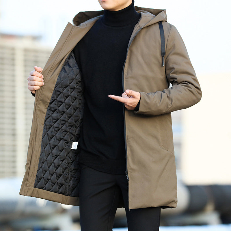 Callan Veste Homme d'Hiver – Manteau Long Imperméable avec Capuche Ajustable et Doublure Isolante