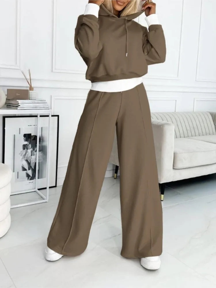 Olivia Ensemble Femme 2 Pièces – Tenue Décontractée Ample avec Haut à Manches Courtes et Pantalon