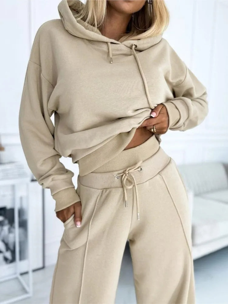 Olivia Ensemble Femme 2 Pièces – Tenue Décontractée Ample avec Haut à Manches Courtes et Pantalon
