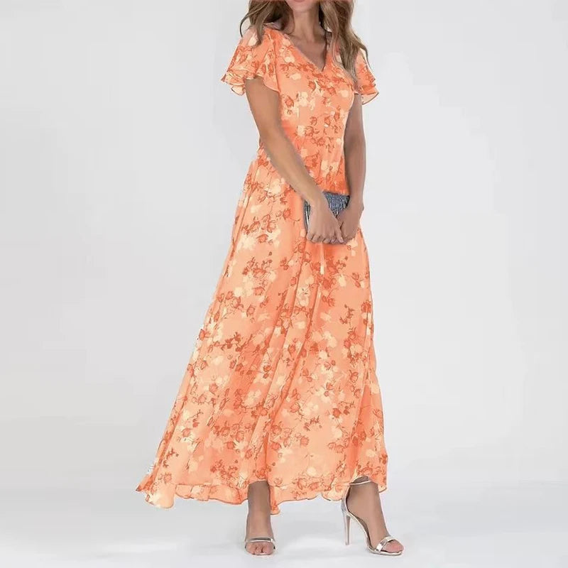 Chloé Robe Midi Femme – Robe Élégante à Coupe Ajustée en Tissu Doux pour Toutes Occasions