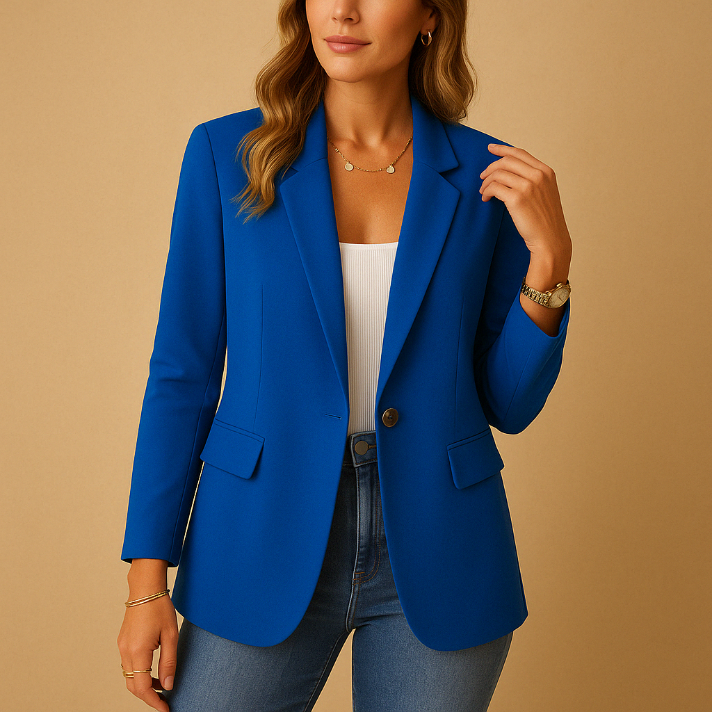 Blazer Ceñido Claire para Mujer – Elegante Blazer de Tela Elástica con Corte Estructurado