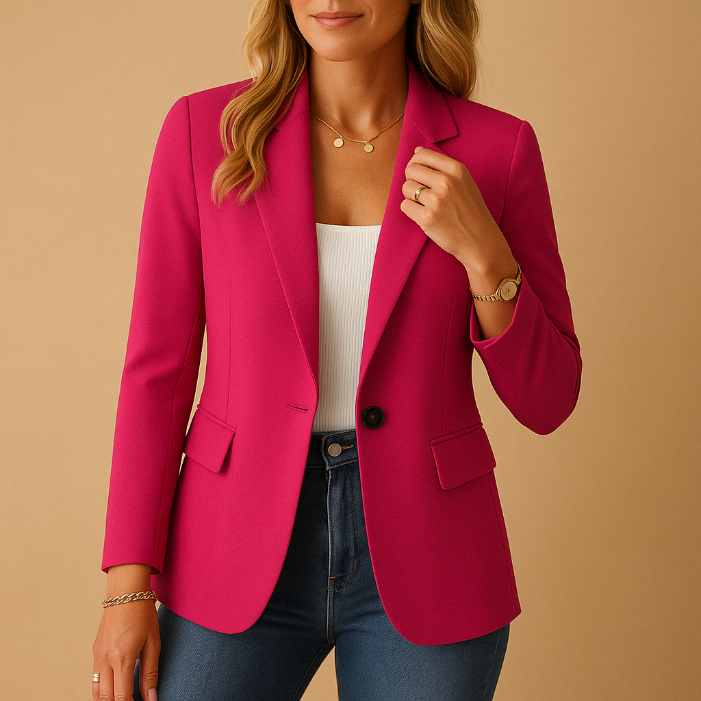 Blazer Ceñido Claire para Mujer – Elegante Blazer de Tela Elástica con Corte Estructurado