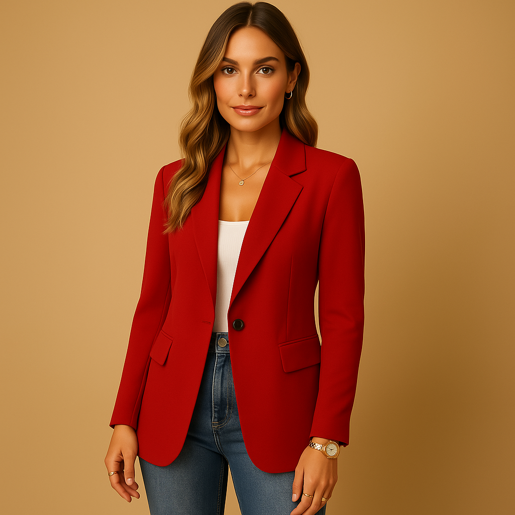 Blazer Ceñido Claire para Mujer – Elegante Blazer de Tela Elástica con Corte Estructurado