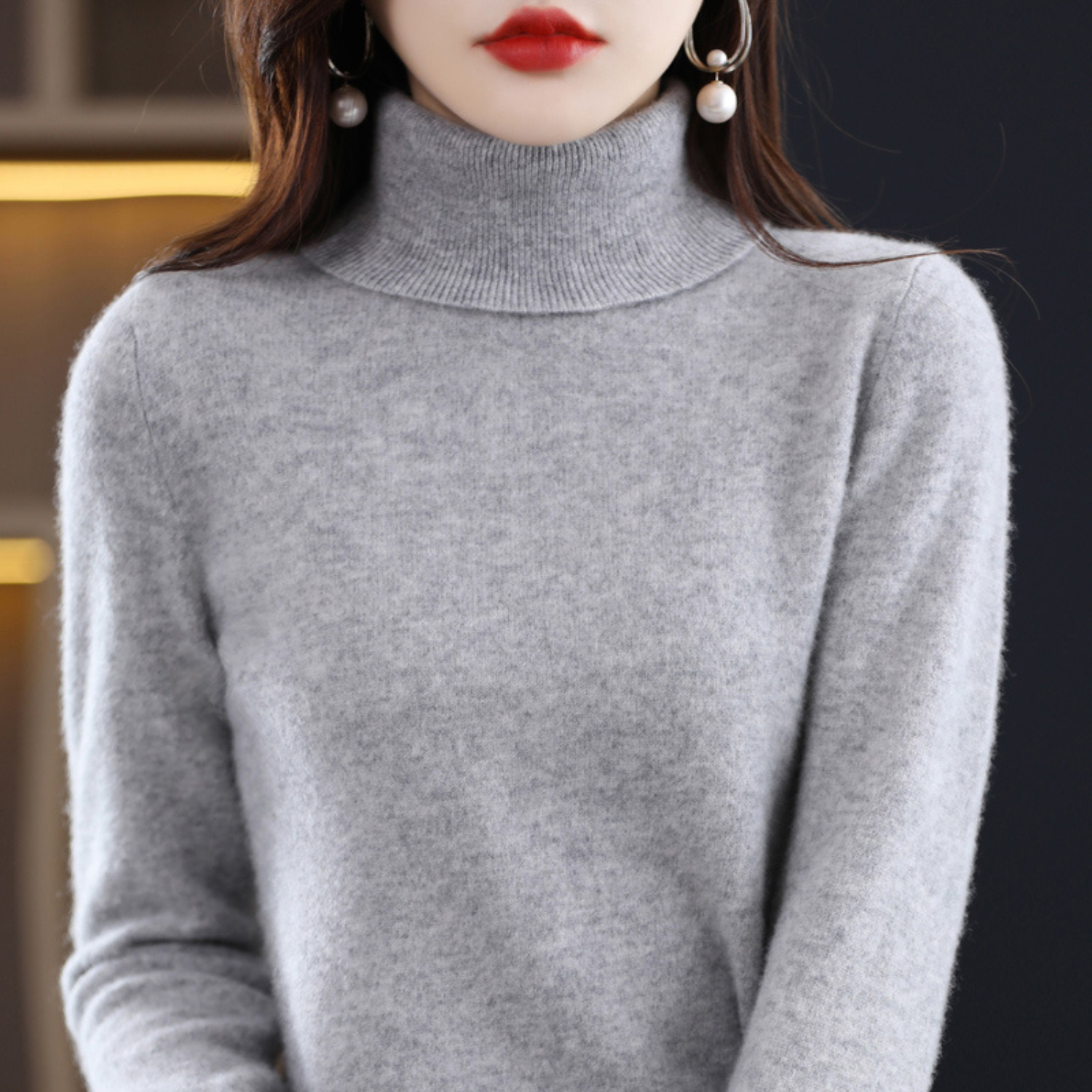 Olivia Pull Col Roulé Femme en Cachemire – Pull 100 % Cachemire Premium Doux et Élégant