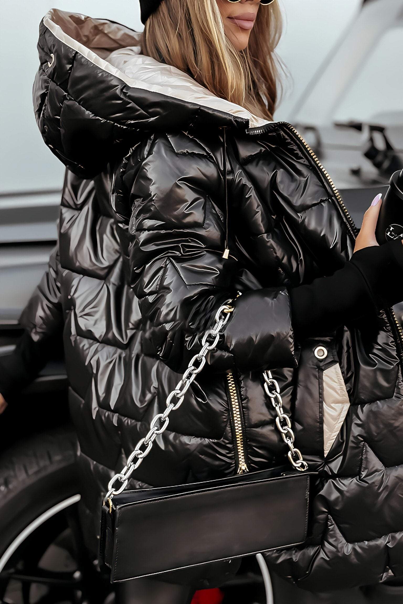 Noémie Manteau Femme à Capuche – Veste d’Automne en Coton Mélangé, Chaude & Élégante