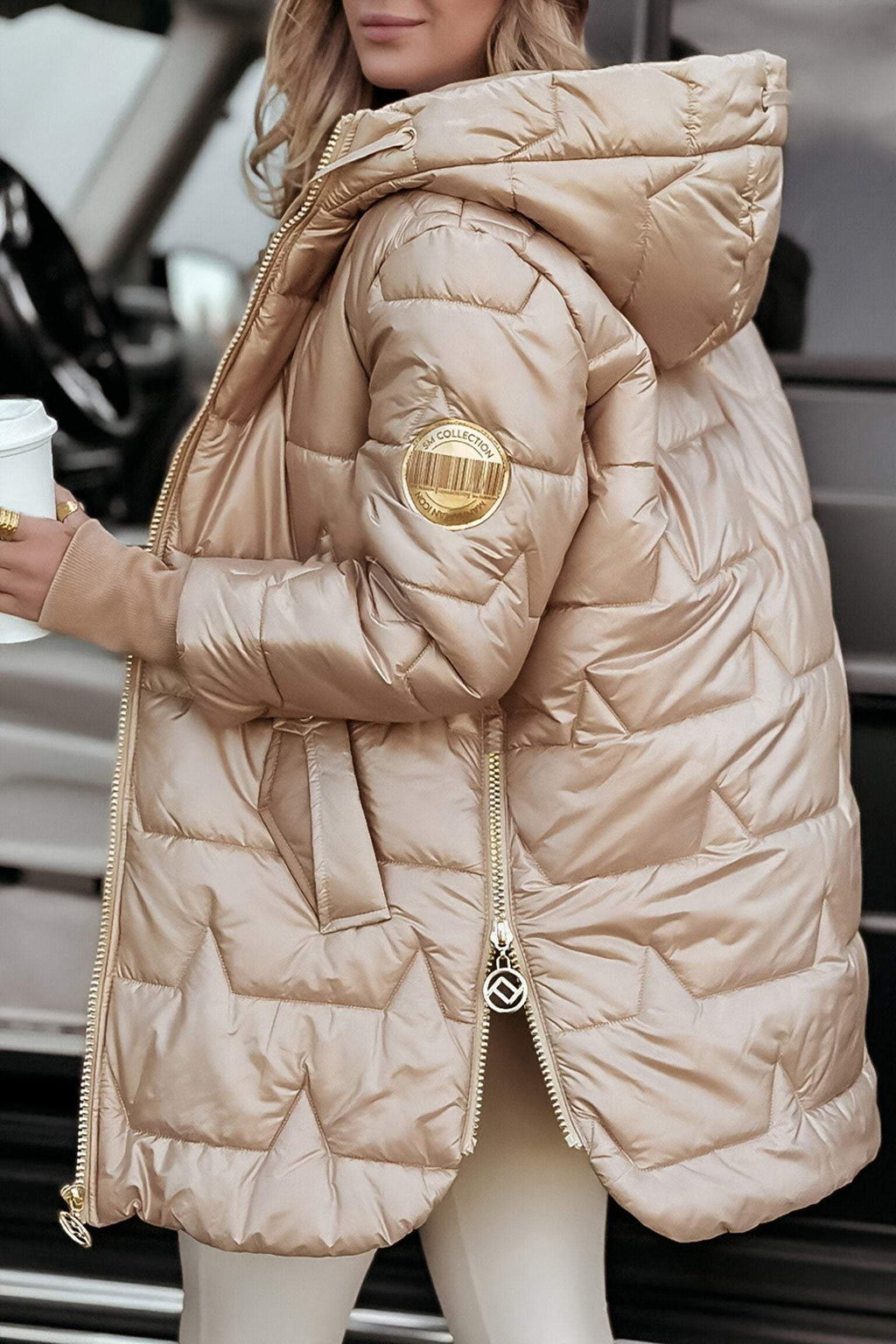 Noémie Manteau Femme à Capuche – Veste d’Automne en Coton Mélangé, Chaude & Élégante