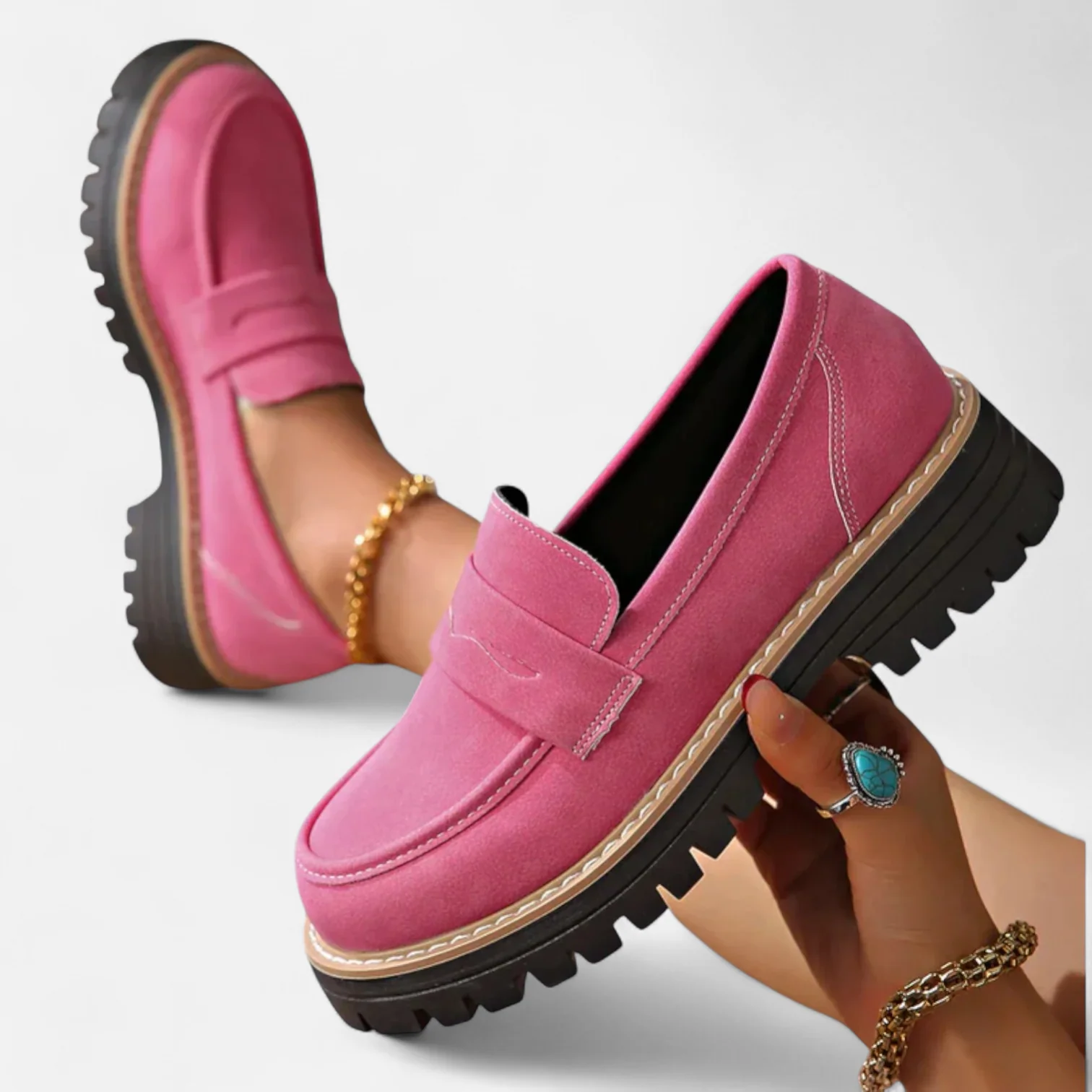 Aveline Mocassins Femme – Mocassins Confort avec Soutien Plantaire et Semelle Antidérapante