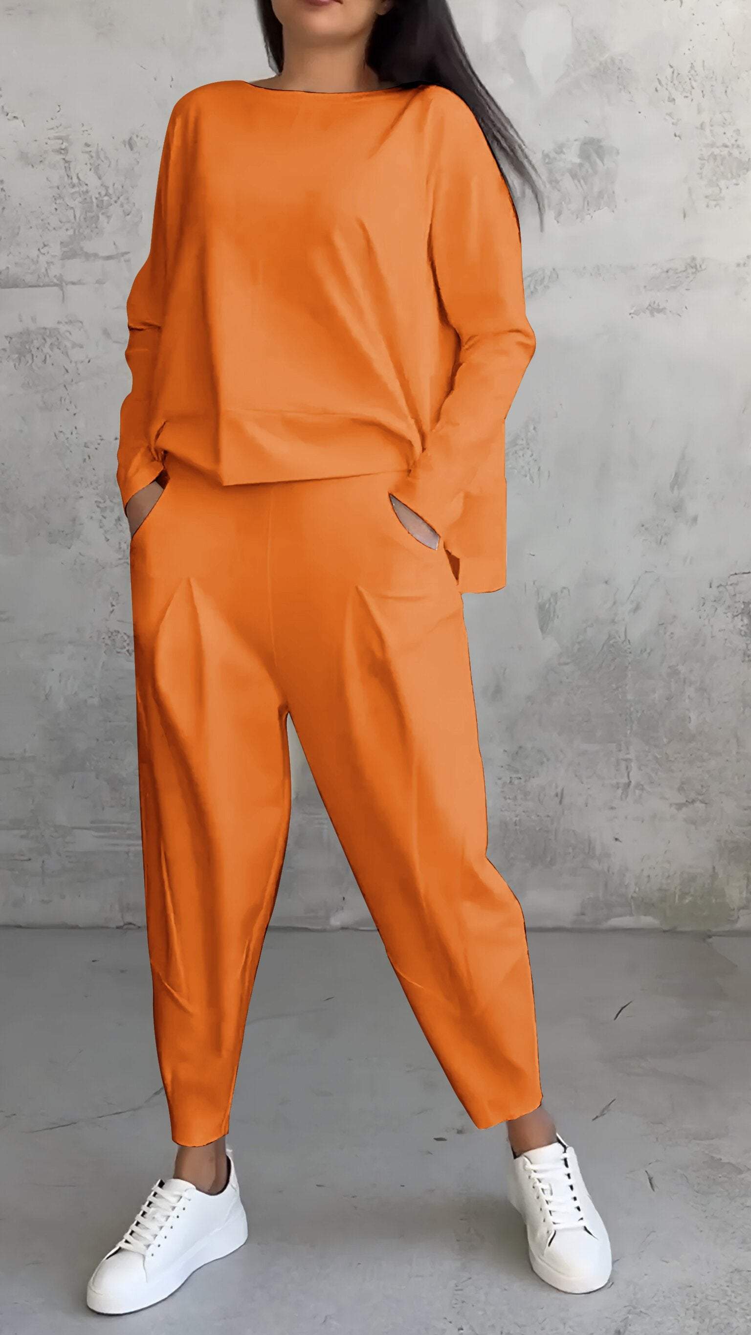 Morgan Ensemble Femme – Ensemble Élégant à Col Rond en Spandex Extensible & Confort Moderne