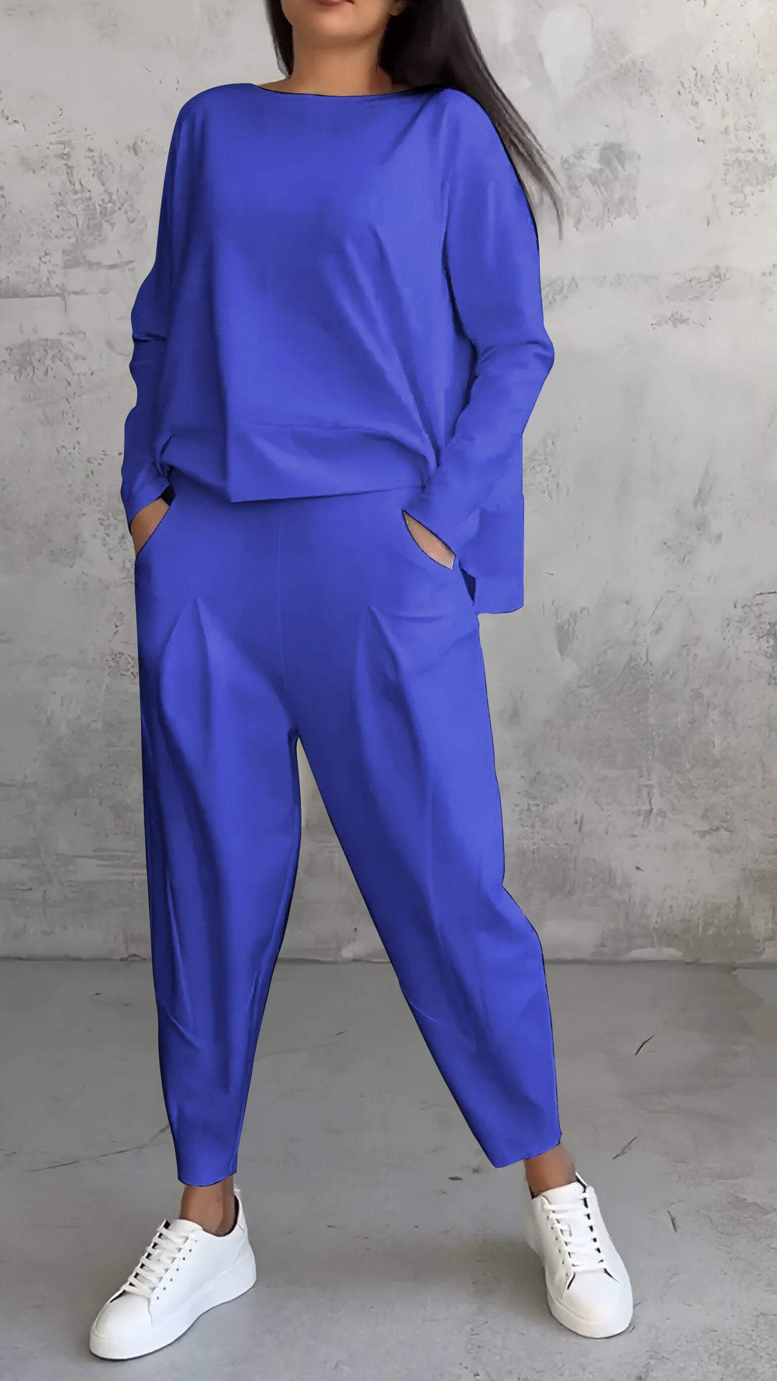 Morgan Ensemble Femme – Ensemble Élégant à Col Rond en Spandex Extensible & Confort Moderne