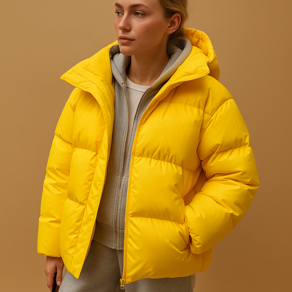 Julie-Anne Veste Matelassée Femme – Doudoune Oversize Déperlante avec Capuche & Zip
