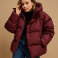 Julie-Anne Veste Matelassée Femme – Doudoune Oversize Déperlante avec Capuche & Zip