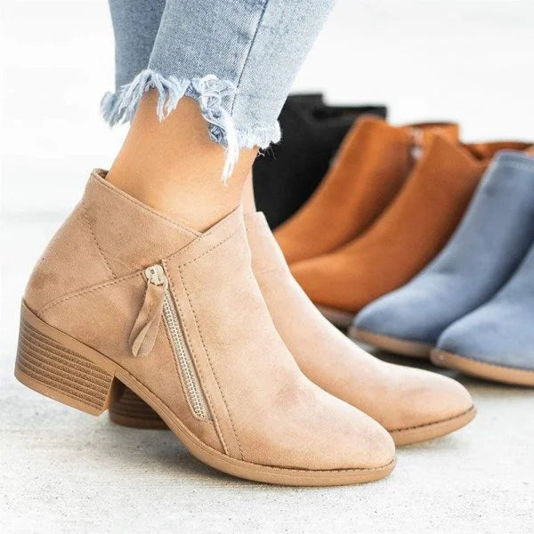 Natalie Bottes Femme en Cuir – Bottes Élégantes avec Soutien de Voûte et Confort Durable
