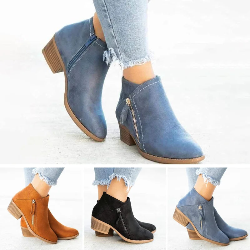 Natalie Bottes Femme en Cuir – Bottes Élégantes avec Soutien de Voûte et Confort Durable