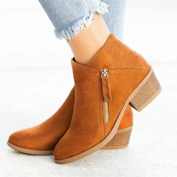 Natalie Bottes Femme en Cuir – Bottes Élégantes avec Soutien de Voûte et Confort Durable