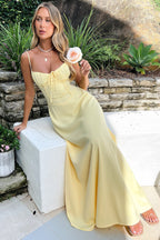 Zelina Abito Lungo Donna – Abito Maxi Elegante in Pizzo con Schiena Annodata e Taglio Svasato
