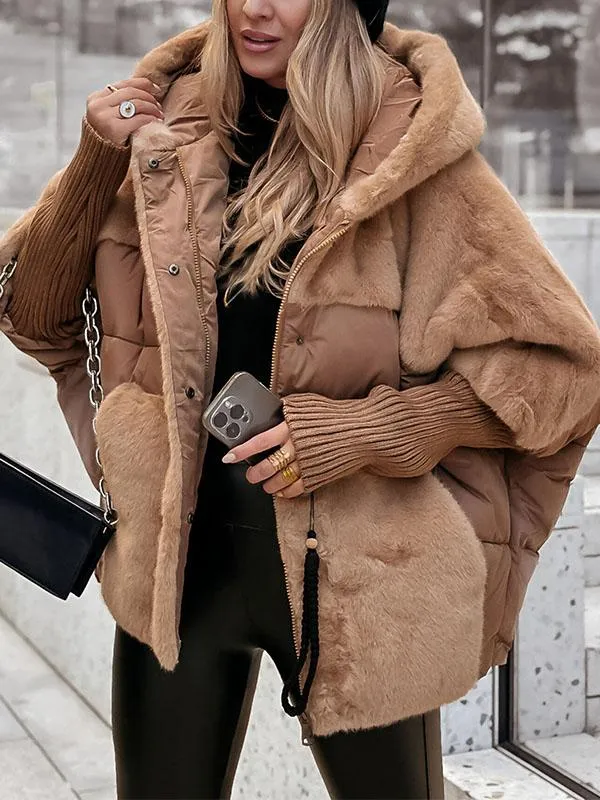 Heather Doudoune Hiver Femme – Manteau Matelassé Chaud avec Poignets Tricot & Col Élégant