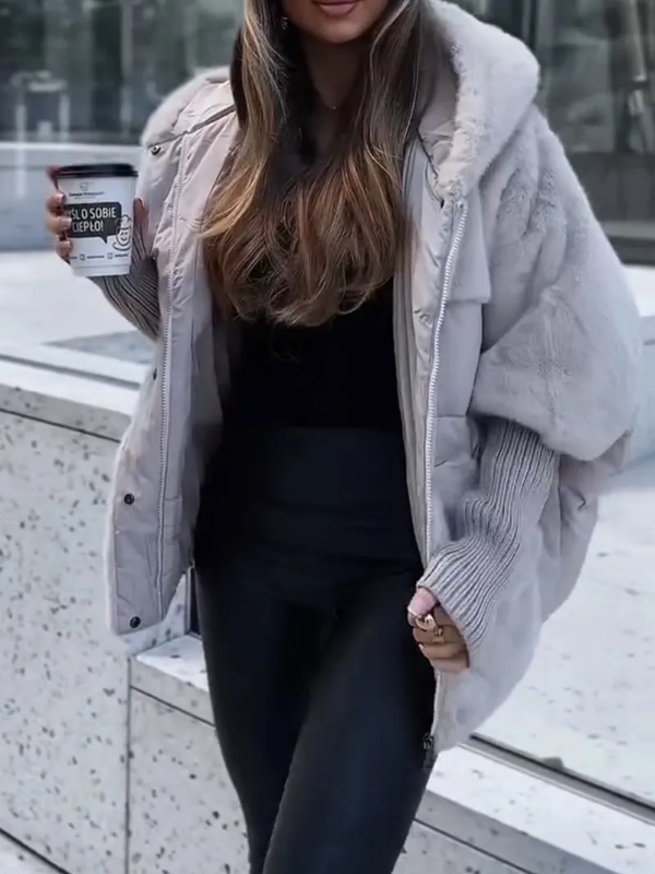 Heather Doudoune Hiver Femme – Manteau Matelassé Chaud avec Poignets Tricot & Col Élégant