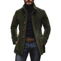 Nathan Manteau Homme en Velours Côtelé – Manteau Élégant Coupe Slim avec Col Montant