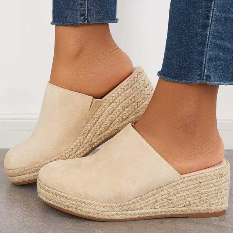 Xavienne Mules Compensées Femme – Mules Espadrilles Élégantes avec Semelle Compensée et Confort Quotidien