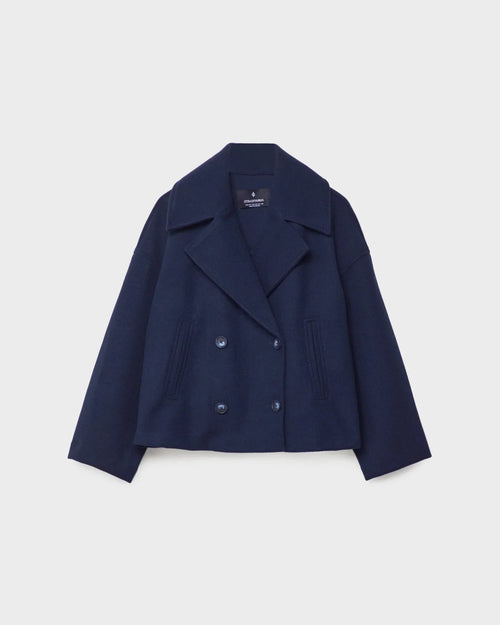 Amelie Women's Jacket – Short Wool Crossover Jacket with Elegant Lapels & Chic Winter Style