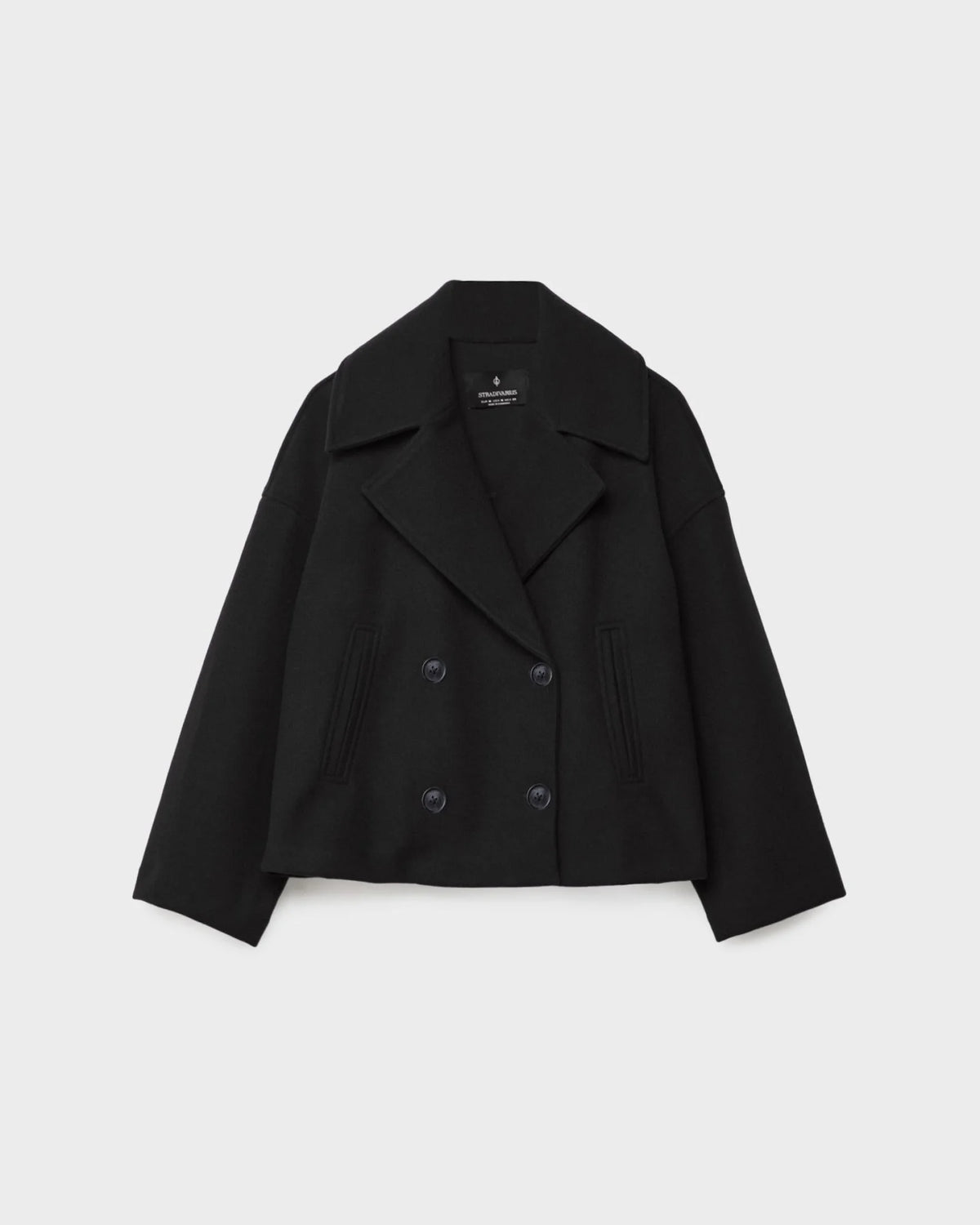Amélie Veste Femme – Veste Courte Croisée en Laine avec Revers Élégants & Style Hivernal Chic