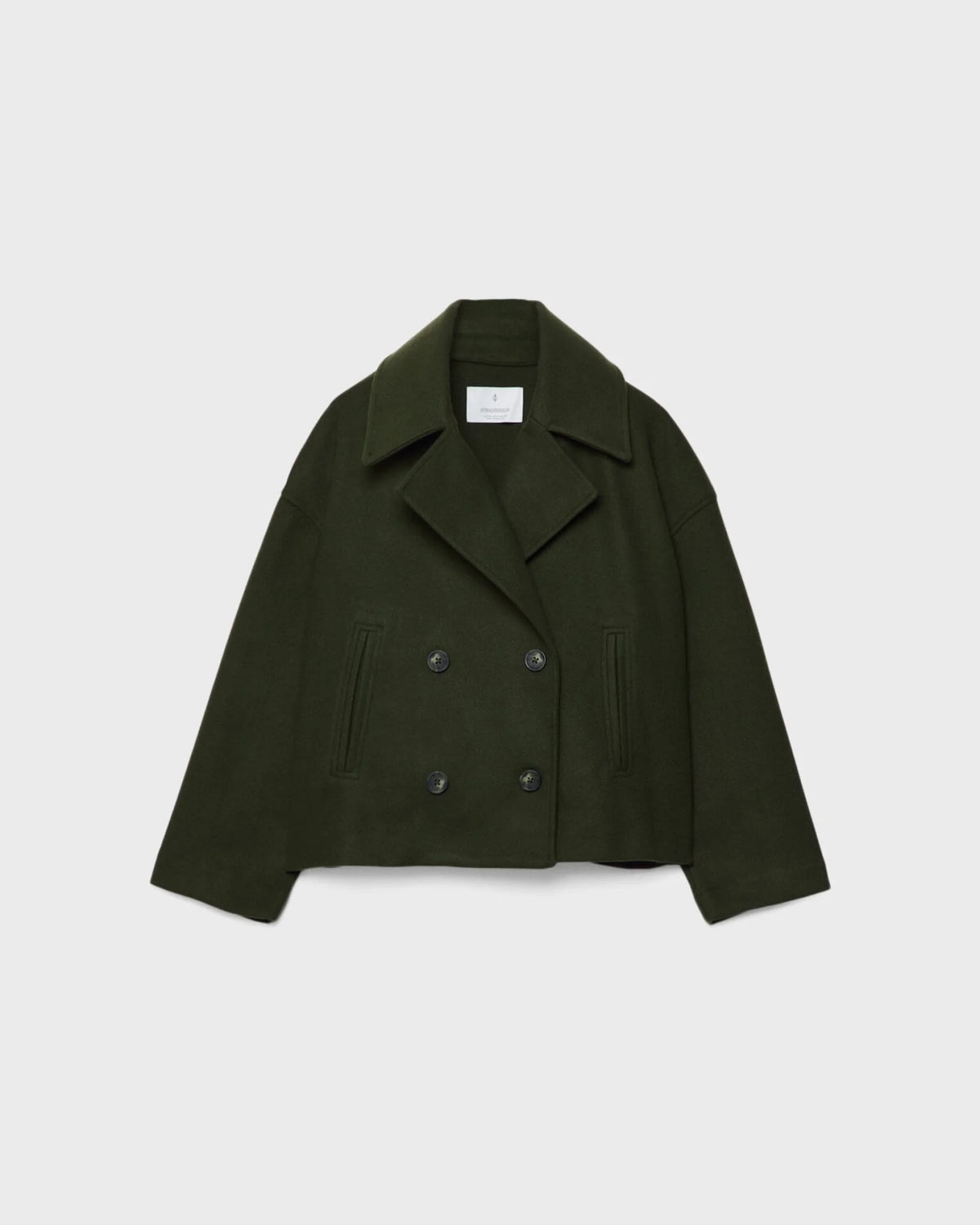 Amélie Veste Femme – Veste Courte Croisée en Laine avec Revers Élégants & Style Hivernal Chic