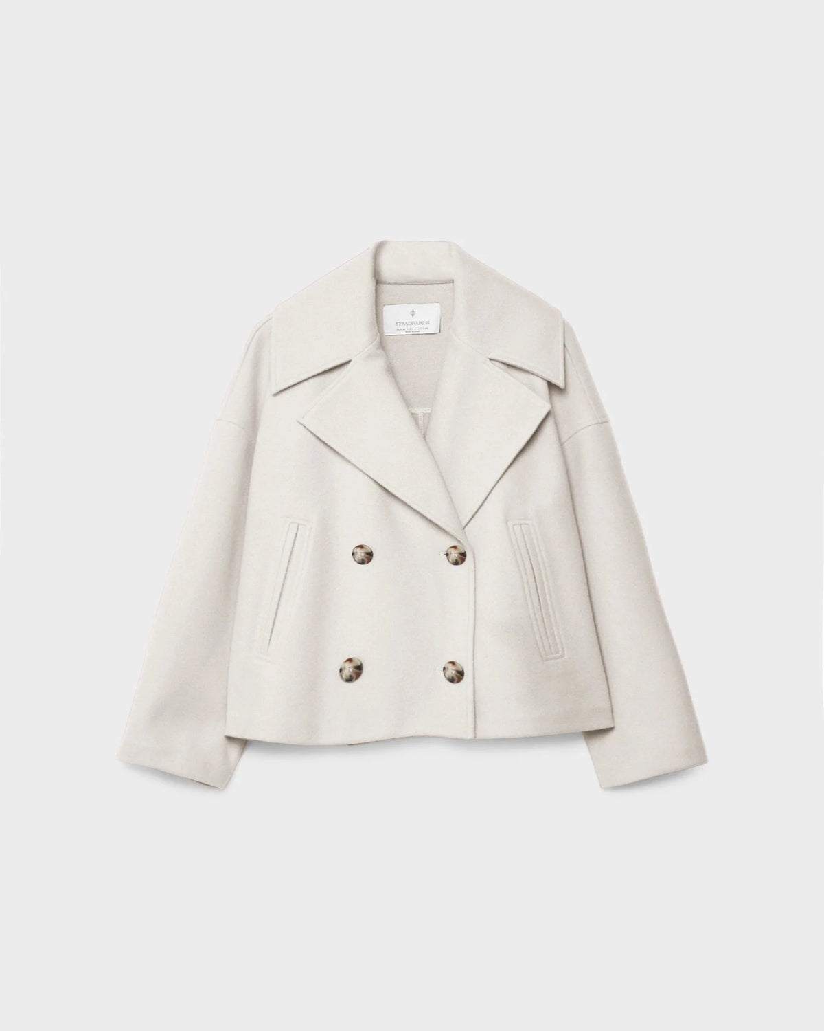 Amélie Veste Femme – Veste Courte Croisée en Laine avec Revers Élégants & Style Hivernal Chic