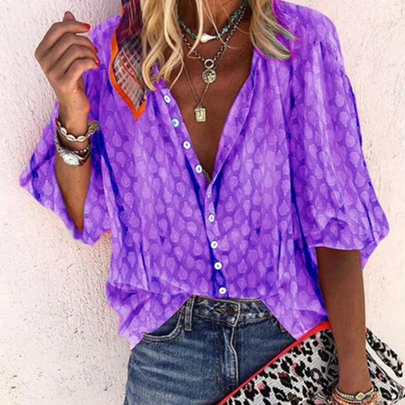 Ashley Blusa de Verano para Mujer – Camisa Ligera y Transpirable con Corte Elegante