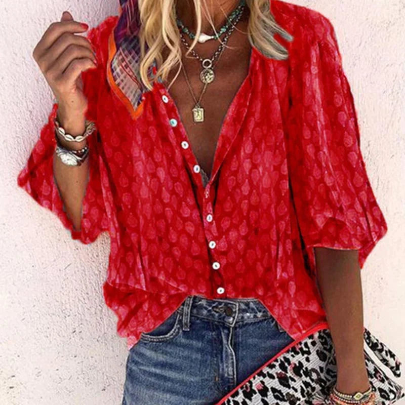 Ashley Blusa de Verano para Mujer – Camisa Ligera y Transpirable con Corte Elegante